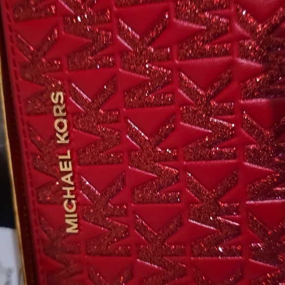 New Michael Kors Red Glitter Wallet/Wristlet w/Box - Picture 3 of 5